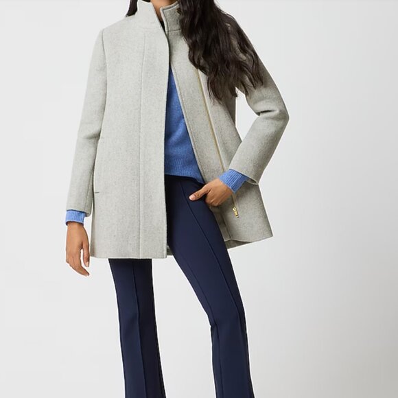 J.Crew Wool Blend City Coat Gray Size 6 Pea Coat Winter - Picture 1 of 4